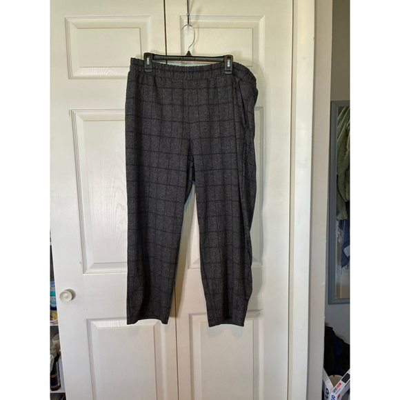 A New Day Pants - Women's A New Day Gray Black Plaid Trousers Plus Size XXL